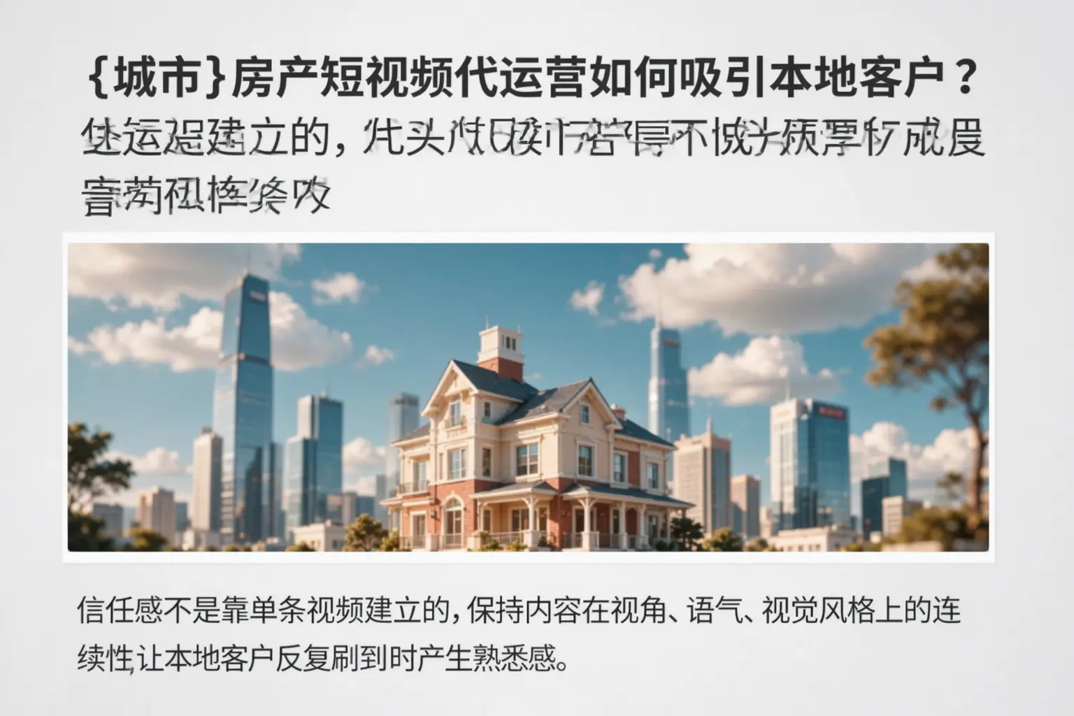巴州房产短视频代运营如何吸引本地客户？